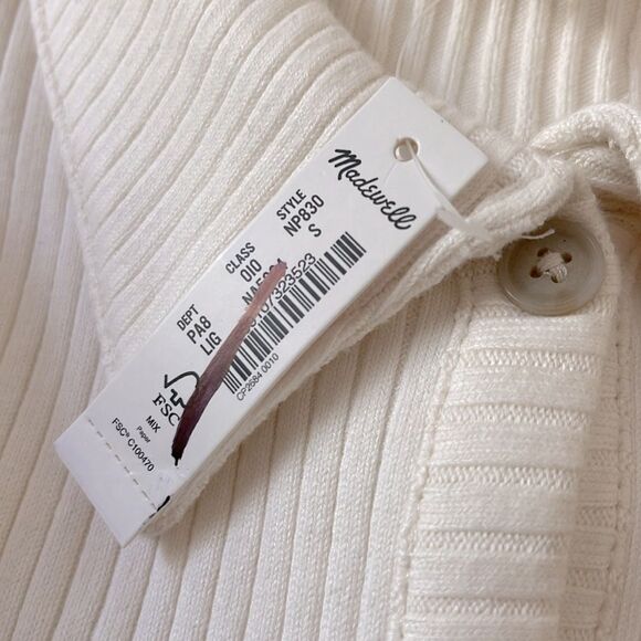 Madewell NWT Curved-Hem Polo Cardigan Tee Size Small | Heavy Weight - Picture 9 of 9